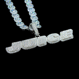 CUSTOM NEW YORK DIAMOND NAME PENDANT - WHITE GOLD