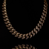 18MM MOISSANITE CUBAN LINK CHAIN - 925 SILVER - GOLD