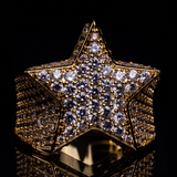MOISSANITE STAR RING - 925 SILVER - GOLD