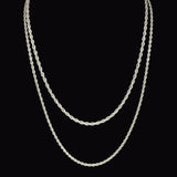 3MM ROPE CHAIN BUNDLE 18" & 22" - WHITE GOLD