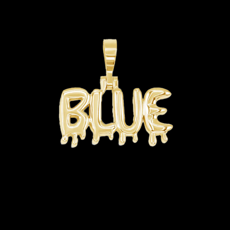 CUSTOM DRIP NAME PENDANT - GOLD