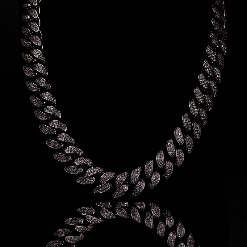 18MM MOISSANITE CUBAN LINK CHAIN - 925 SILVER - WHITE GOLD