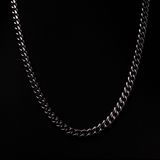 8MM CUBAN LINK CHAIN - WHITE GOLD