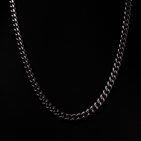 8MM CUBAN LINK CHAIN - WHITE GOLD
