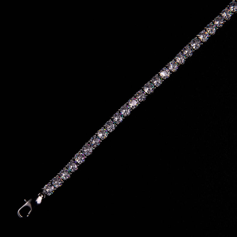 4MM MOISSANITE BUTTERFLY TENNIS CHAIN - 925 SILVER - WHITE GOLD