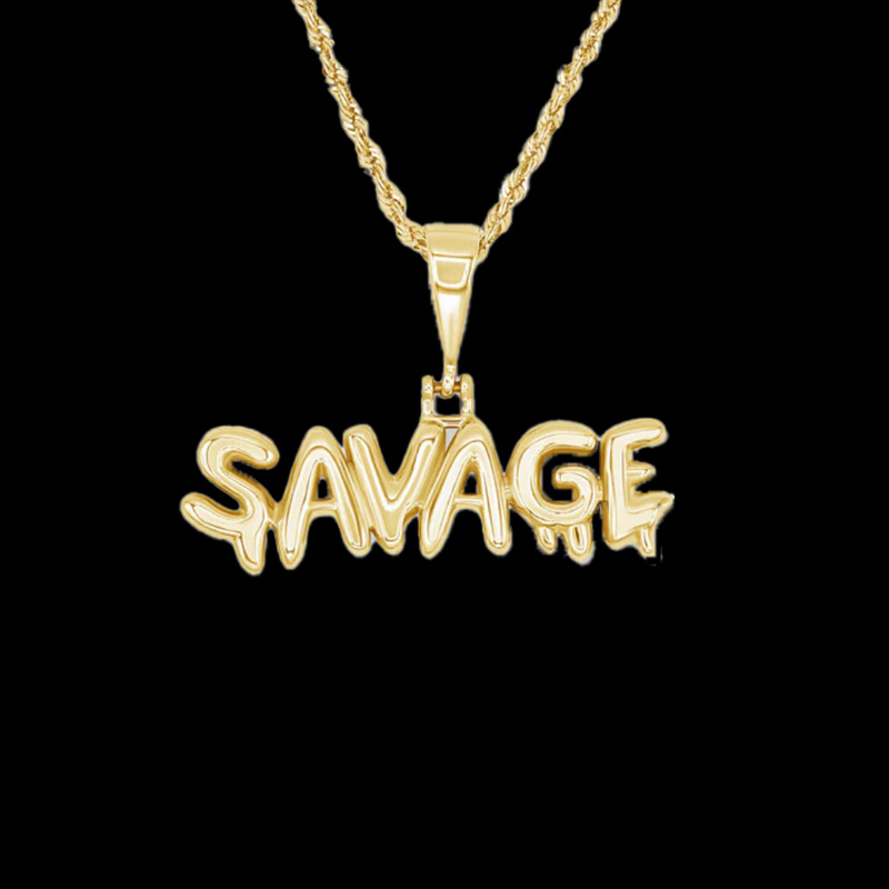 CUSTOM DRIP NAME PENDANT - GOLD