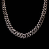 15MM DIAMOND PRONG LINK CHAIN - WHITE GOLD