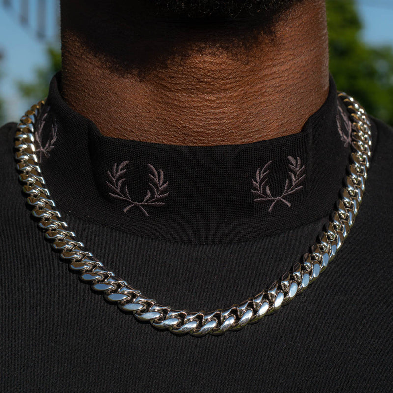 12MM CUBAN LINK CHAIN - WHITE GOLD